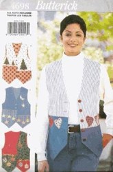 4698 SHAPED TIED SEASONAL VEST, APPLQ PATTERN 6-18